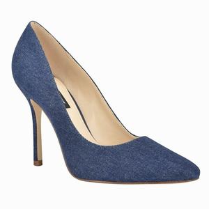 Nine West Arley Square-Toe Pumps - Dark Blue - Ireland (JA5698104)